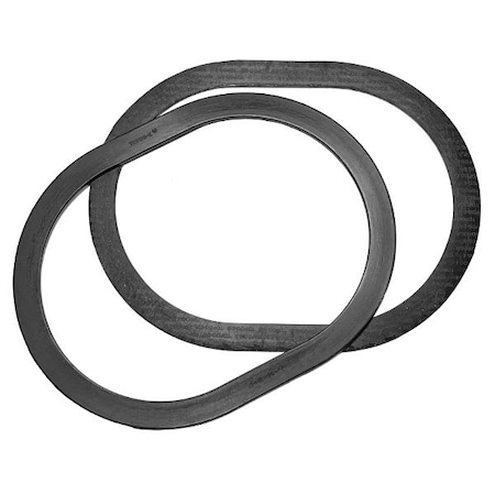 Topog-E Manway Gasket, Series 180, Black Rubber, 12 in x 16 in x 1-1/4 in, Obround, PK 2 T180-12X16X1-1/4OB-PK2